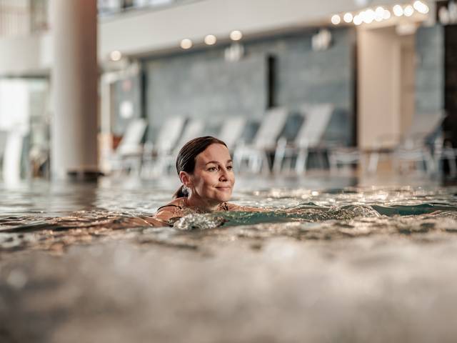 Swimming in the thermal pool