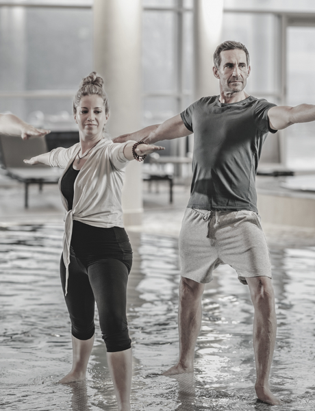The key visual for the Body and Mind Festival, featuring three people doing yoga, is grayed out because the festival's Midweek Special is fully booked.