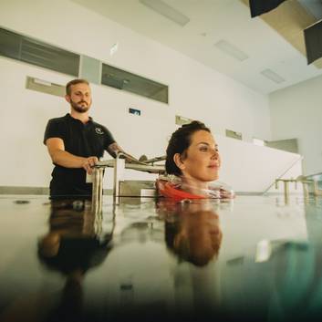 Woman in water at hotel Vital in southern Burgenland.
