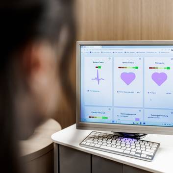 Bildschirm mit dem Ergebnis der HRV-Kurzzeitmessung via Cardioscan