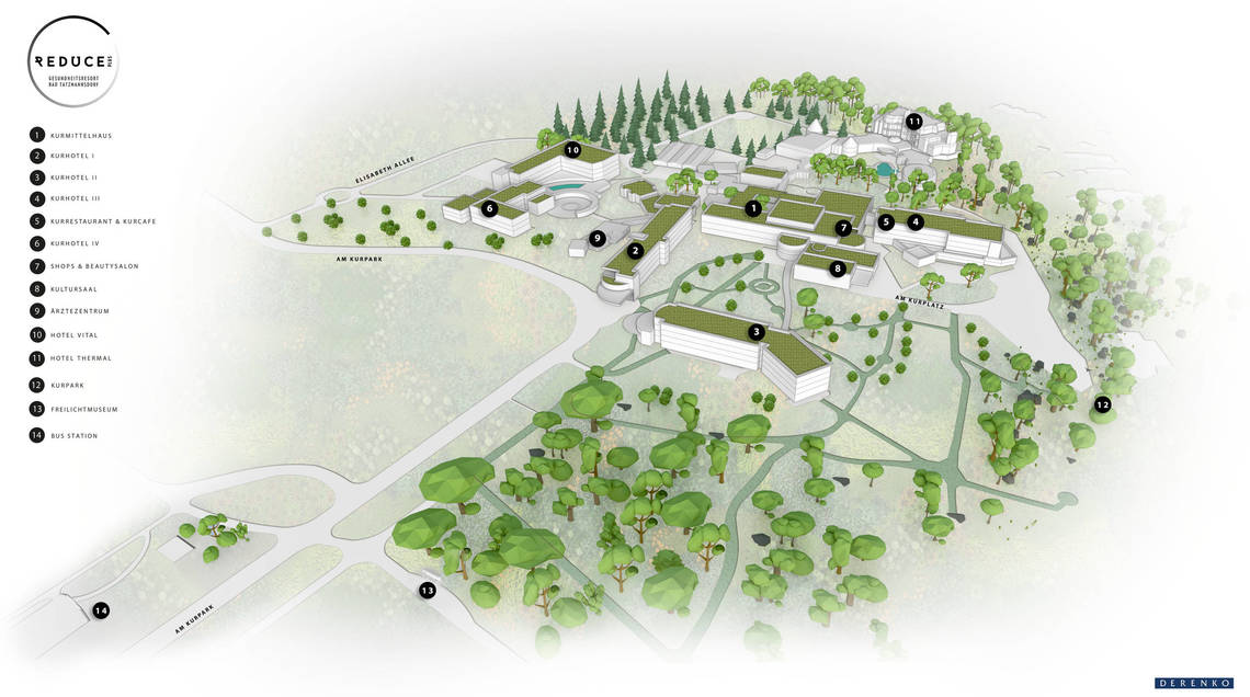 3D map of Reduce health resort in Burgenland